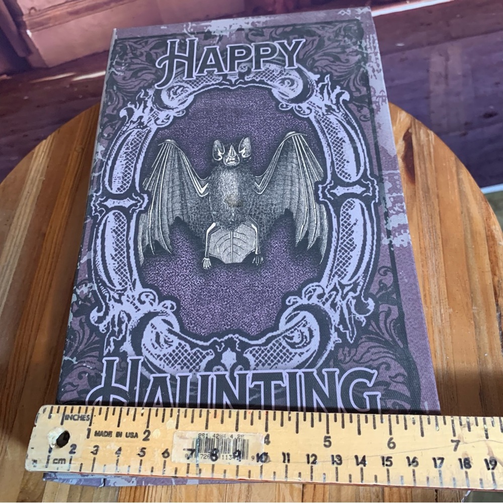 Happy Haunting Halloween Faux Book Decor Remote Control Storage Stash Decor - Picture 11 of 12